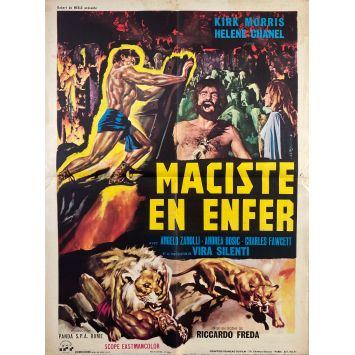 MACISTE EN ENFER Affiche de cinéma- 60x80 cm. - 1962 - Kirk Morris, Riccardo Fredda