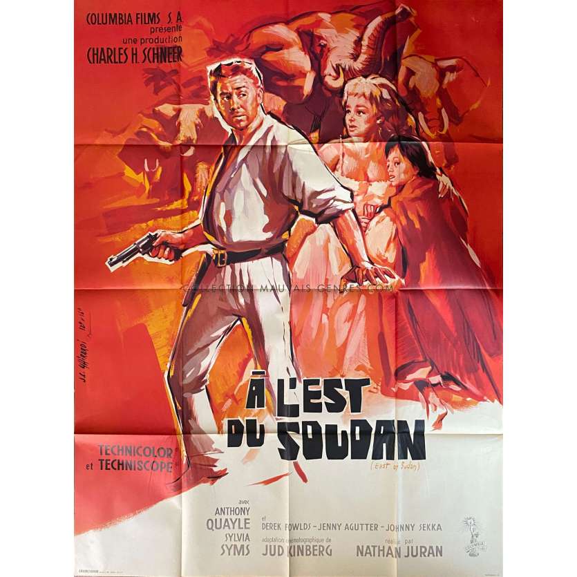 A L'EST DU SOUDAN Affiche de cinéma- 120x160 cm. - 1964 - Anthony Quayle, Nathan Juran