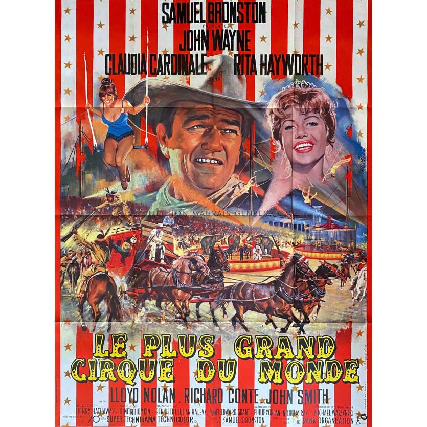 LE PLUS GRAND CIRQUE DU MONDE Affiche de cinéma- 120x160 cm. - 1964 - John Wayne, Henry Hathaway