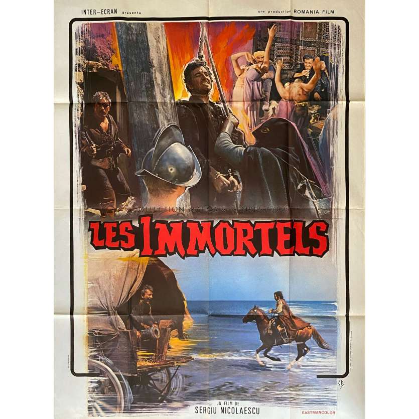 LES IMMORTELS Affiche de cinéma- 120x160 cm. - 1974 - Amza Pellea, Sergiu Nicolaescu