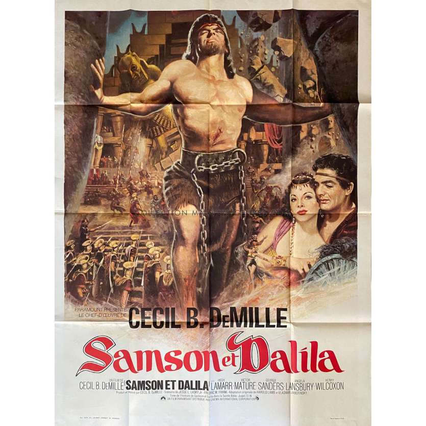 SAMSON ET DALILA Affiche de cinéma- 120x160 cm. - 1949/R1970 - Victor Mature, Cecil B. DeMile