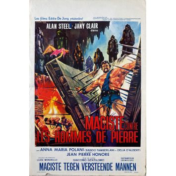 MACISTE CONTRE LES HOMMES DE PIERRE Affiche de cinéma- 35x55 cm. - 1964 - Sergio Ciani, Giacomo Gentilomo