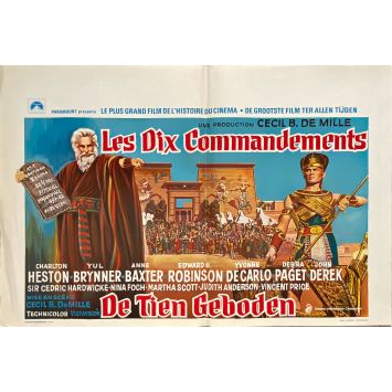 LES DIX COMMANDEMENTS Affiche de cinéma- 35x55 cm. - 1956 - Charlton Heston, Cecil B. DeMille
