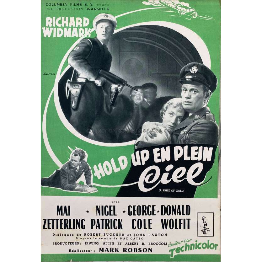 HOLD UP EN PLEIN CIEL Synopsis 4 pages. - 24x34 cm. - 1955 - Mai Zetterling, Mark Robson