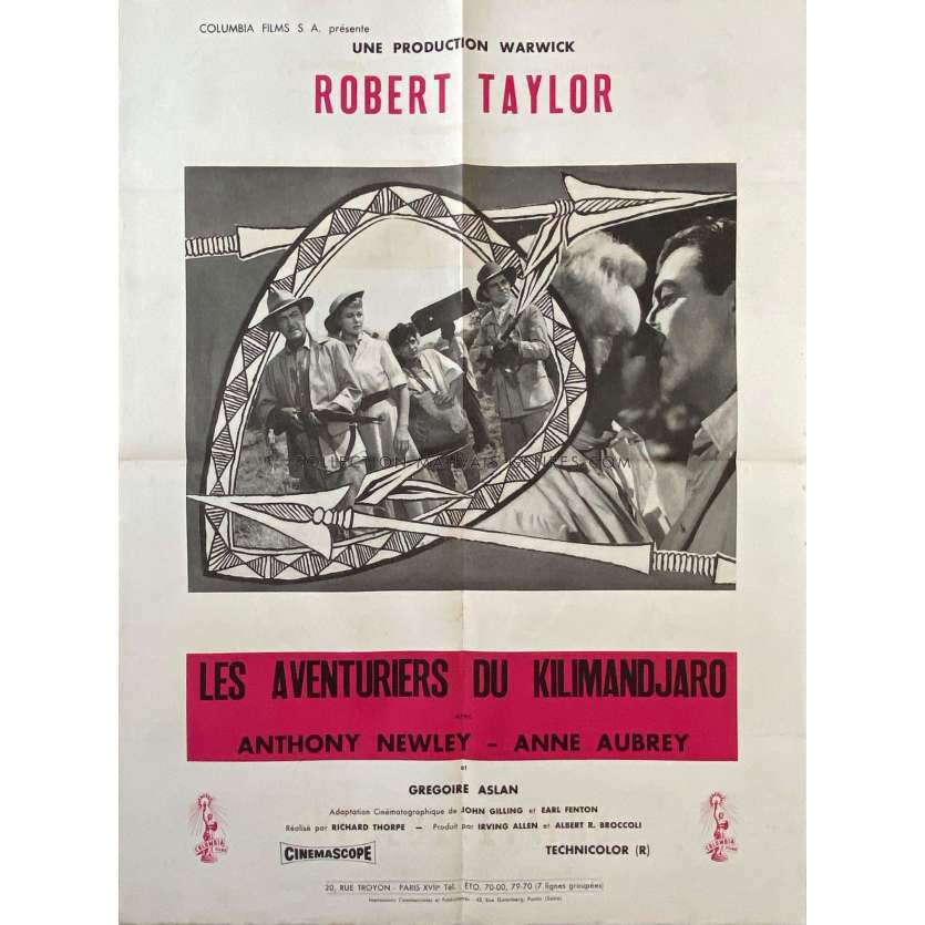 KILLERS OF KILIMANJARO US Movie Poster- 20x28 in. - 1959 - Richard Thorpe, Robert Taylor