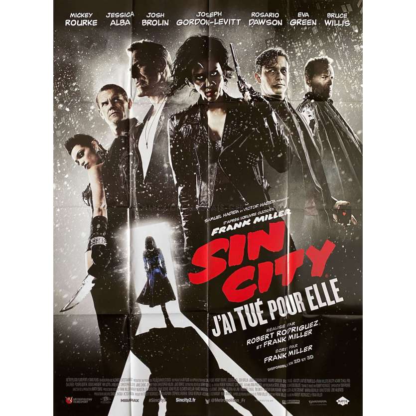 SIN CITY 2 Affiche de cinéma- 120x160 cm. - 2014 - Mickey Rourke, Frank Miller