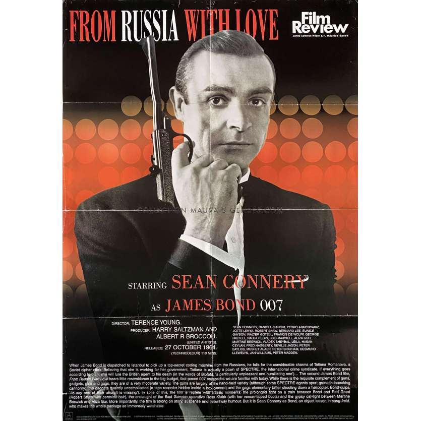 Affiche commerciale anglaise de BONS BAISERS DE RUSSIE - 51x71 cm.