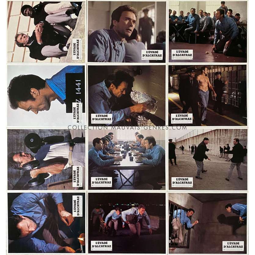 ESCAPE FROM ALCATRAZ US Lobby Cards x12 - 10x12 in. - 1979 - Don Siegel, Clint Eastwood