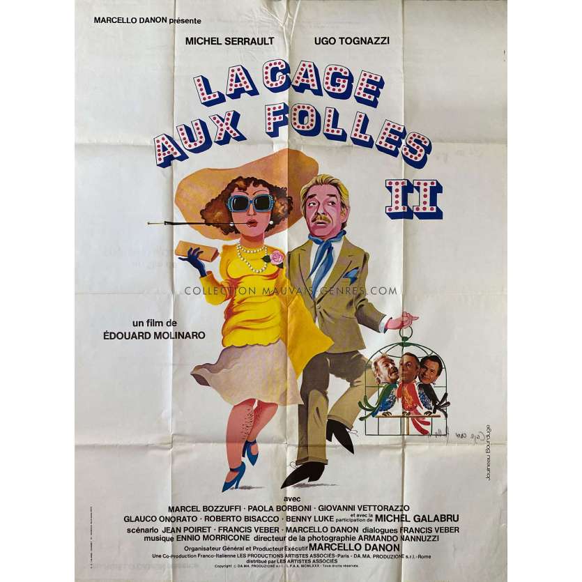 LA CAGE AUX FOLLES 2 Affiche de cinéma- 120x160 cm. - 1980 - Michel Serrault, Edouard Molinaro