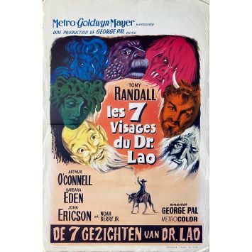LES SEPT VISAGES DU DOCTEUR LAO Affiche de cinéma- 35x55 cm. - 1964 - Tony Randall, George Pal