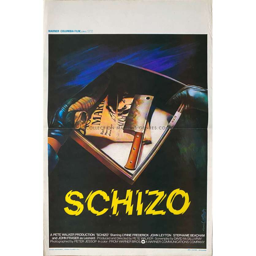 SCHIZO Affiche de cinéma- 35x55 cm. - 1976 - Lynne Frederick, Pete Walker
