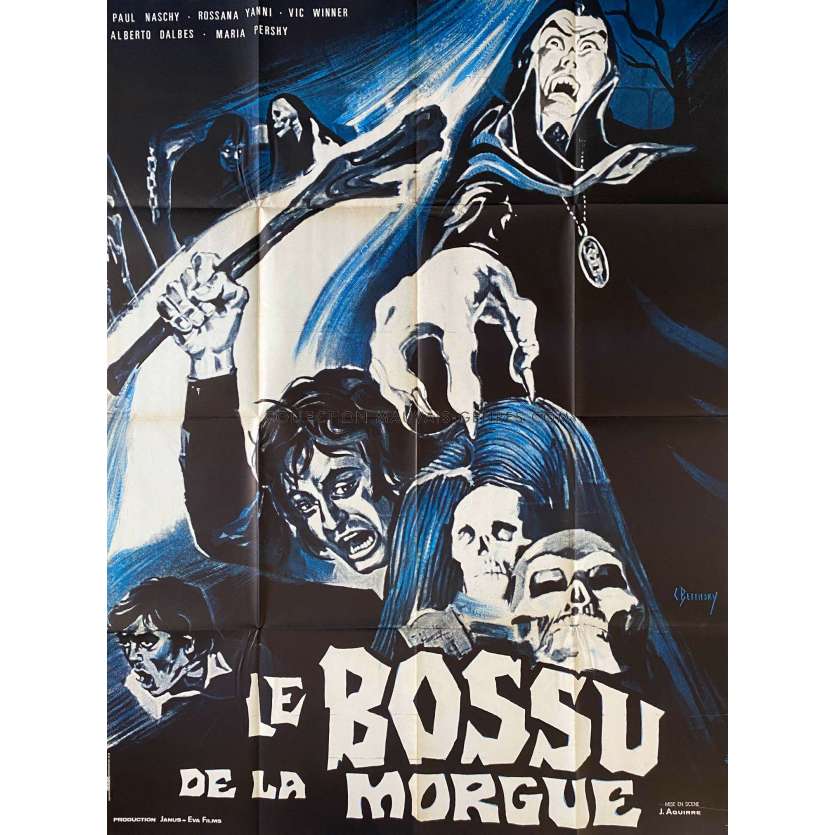 LE BOSSU DE LA MORGUE Affiche de cinéma- 120x160 cm. - 1973 - Paul Naschy, Javier Aguirre