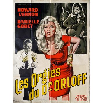 LES ORGIES DU DR ORLOF Affiche de cinéma- 120x160 cm. - 1967 - Howard Vernon, Santos Alcocer