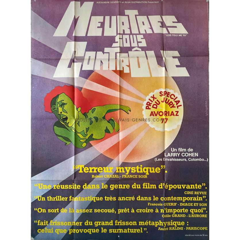 MEURTRES SOUS CONTROLE Affiche de cinéma- 120x160 cm. - 1976 - Tony Lo Bianco, Larry Cohen