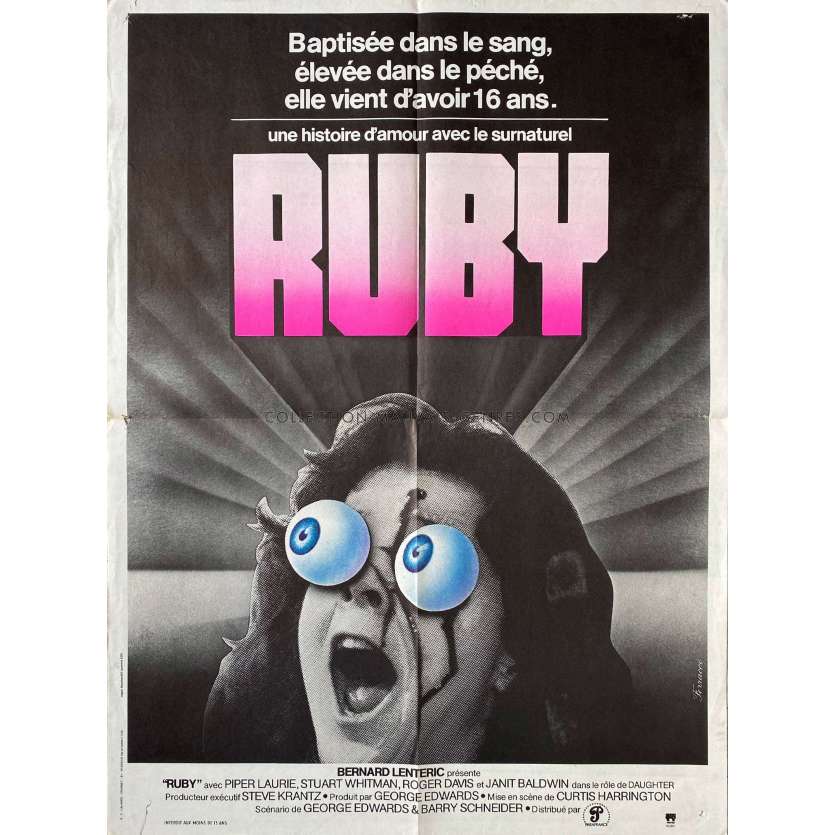 RUBY Affiche de cinéma- 60x80 cm. - 1977 - Piper Laurie, Curtis Harrington