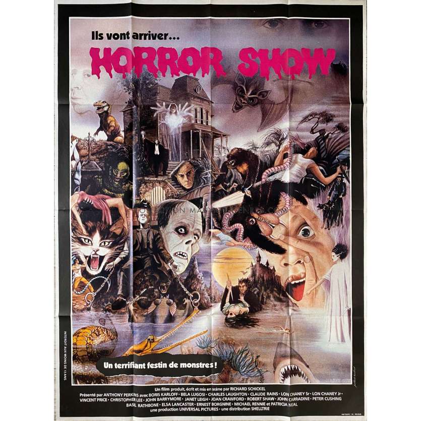 THE HORROR SHOW French Movie Poster- 47x63 in. - 1979 - Richard Schickel, Anthony Perkins