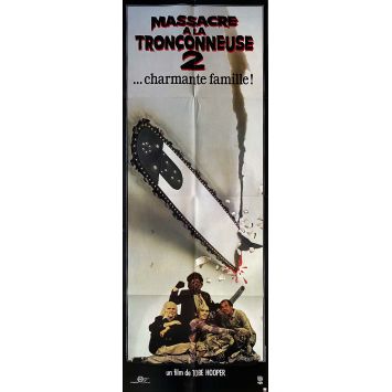 THE TEXAS CHAINSAW MASSACRE 2 French Movie Poster- 23x63 in. - 1986 - Tobe Hooper, Dennis Hopper