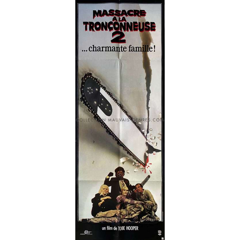 THE TEXAS CHAINSAW MASSACRE 2 French Movie Poster- 23x63 in. - 1986 - Tobe Hooper, Dennis Hopper