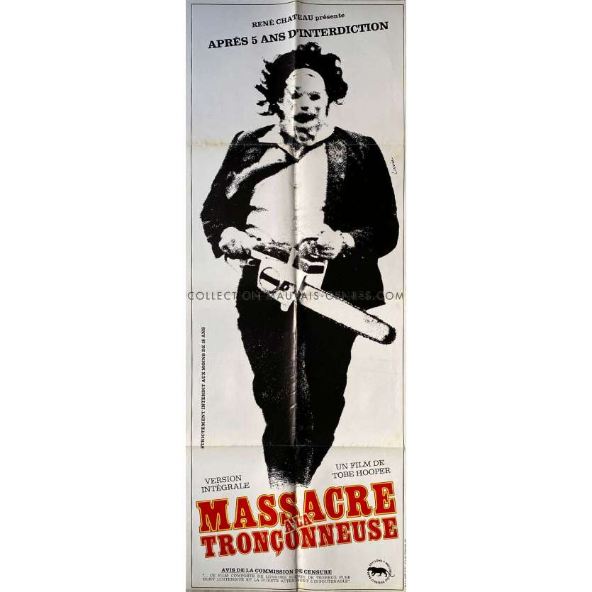 THE TEXAS CHAINSAW MASSACRE French Movie Poster- 23x63 in. - 1974/R1982 - Tobe Hooper, Marilyn Burns