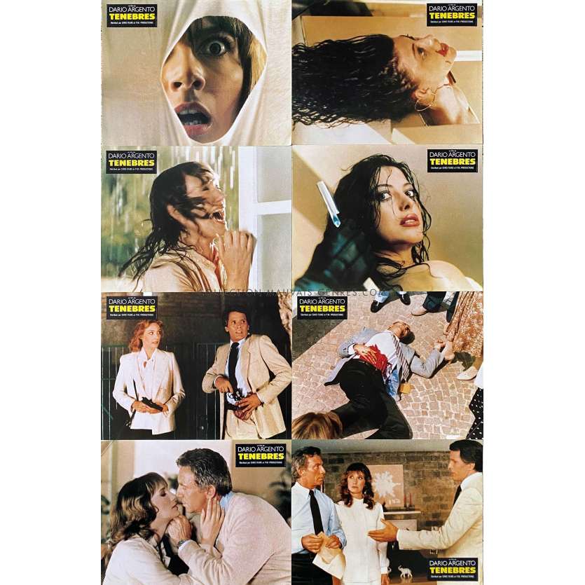 TENEBRAE French Lobby Cards x8 - 9x12 in. - 1982 - Dario Argento, John Saxon