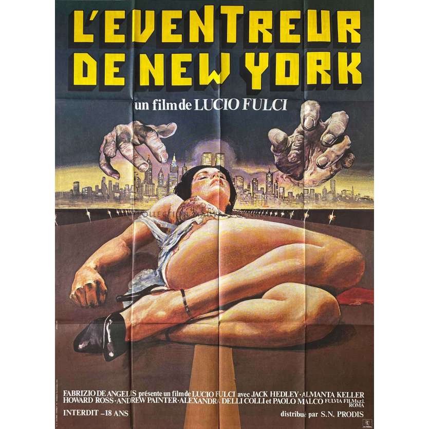 L'EVENTREUR DE NEW YORK Affiche de cinéma- 120x160 cm. - 1982 - Jack Hedley, Lucio Fulci