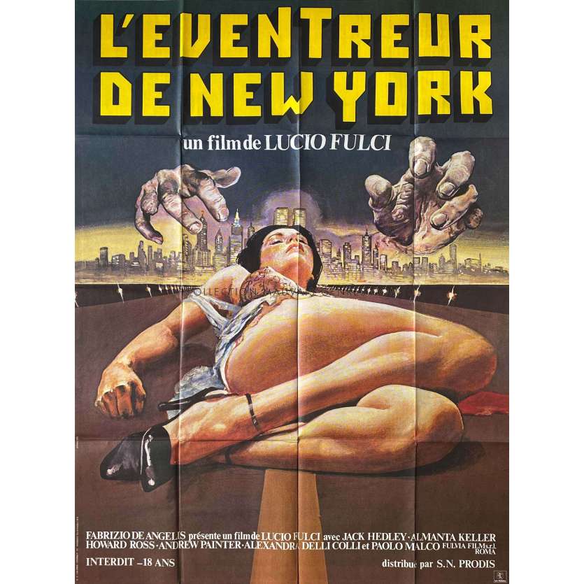 THE NEW YORK RIPPER French Movie Poster- 47x63 in. - 1982 - Lucio Fulci, Jack Hedley