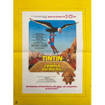 TINTIN AND THE TEMPLE OF THE SUN Original Movie Poster- 15x21 in. - 1969 - Hergé, Claude bertrand