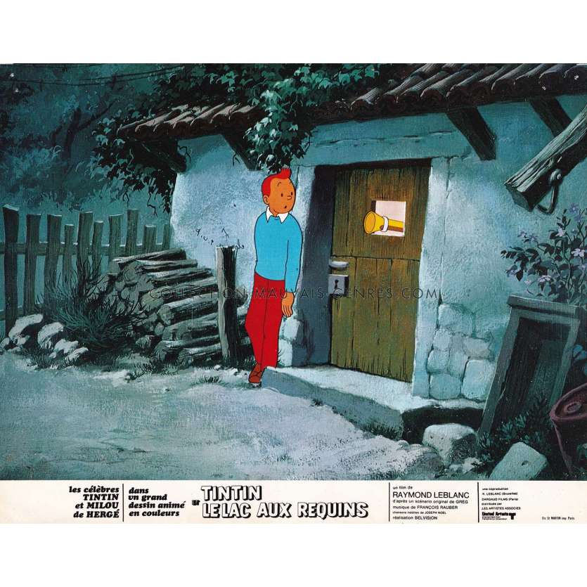 TINTIN AND THE LAKE OF SHARKS French Lobby Card N08 - 9x12 in. - 1972 - Raymond Leblanc, Jacques Balutin