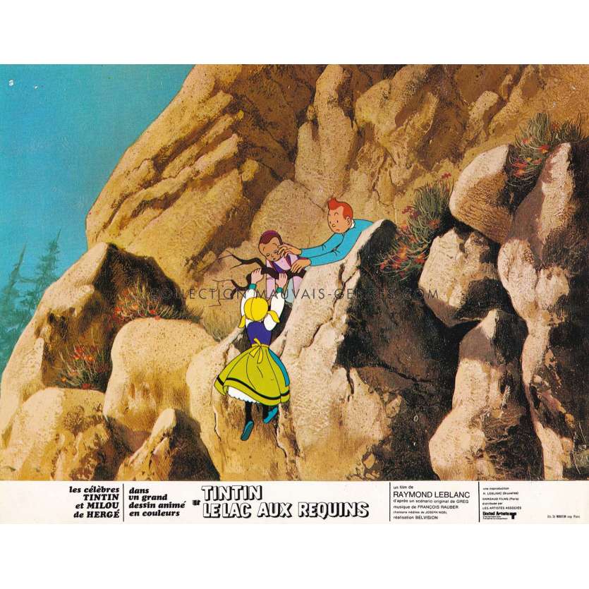 TINTIN AND THE LAKE OF SHARKS French Lobby Card N03 - 9x12 in. - 1972 - Raymond Leblanc, Jacques Balutin