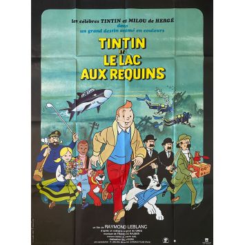 TINTIN AND THE LAKE OF SHARKS French Movie Poster- 47x63 in. - 1972 - Raymond Leblanc, Jacques Balutin