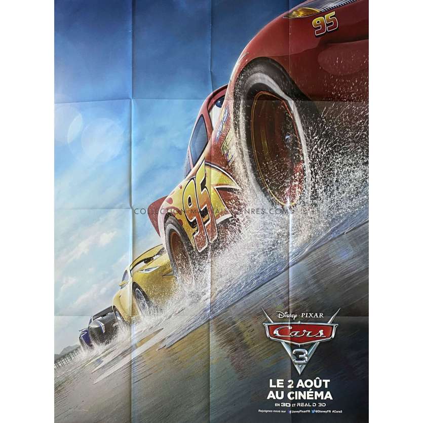 CARS 3 French Movie Poster Adv. - 47x63 in. - 2017 - Pixar, Owen Wilson