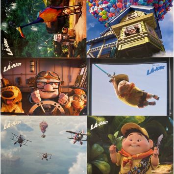 UP French Lobby Cards x6 - 9x12 in. - 2009 - Pixar, Charles Aznavour