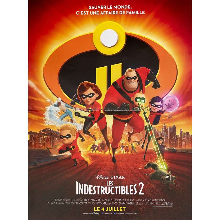 INCREDIBLES 2 French Movie Poster- 15x21 in. - 2018 - Brad Bird, Samuel L. Jackson