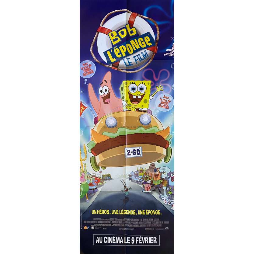 SPONGEBOB SQUAREPANTS French Movie Poster- 23x63 in. - 2004 - Stephen Hillenburg, Tom Kenny