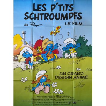 LES P'TITS SCHTROUMPFS Affiche de film- 120x160 cm. - 1988 - Albert Augier, William Hanna