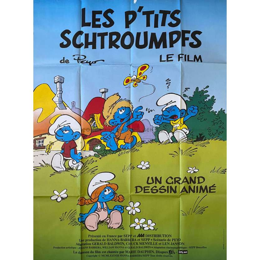 LES P'TITS SCHTROUMPFS French Movie Poster- 47x63 in. - 1988 - William Hanna, Albert Augier