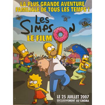 THE SIMPSONS MOVIE French Movie Poster- 15x21 in. - 2007 - Matt Groening, Dan Castellaneta