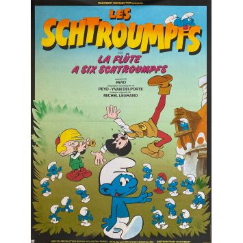 LA FLUTE A SIX SCHTROUMPFS Affiche de film- 60x80 cm. - 1976 - Georges Atlas, Peyo