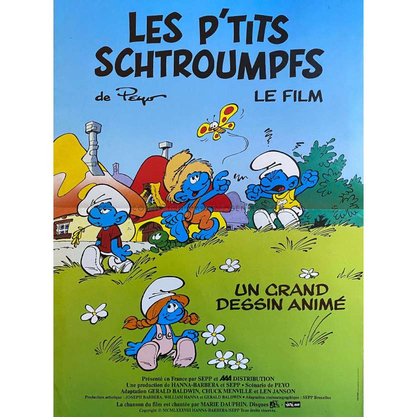 LES P'TITS SCHTROUMPFS French Movie Poster- 15x21 in. - 1988 - William Hanna, Albert Augier