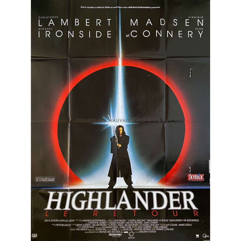 HIGHLANDER 2 LE RETOUR Affiche de film- 120x160 cm. - 1991 - Christopher Lambert, Russell Mulcahy