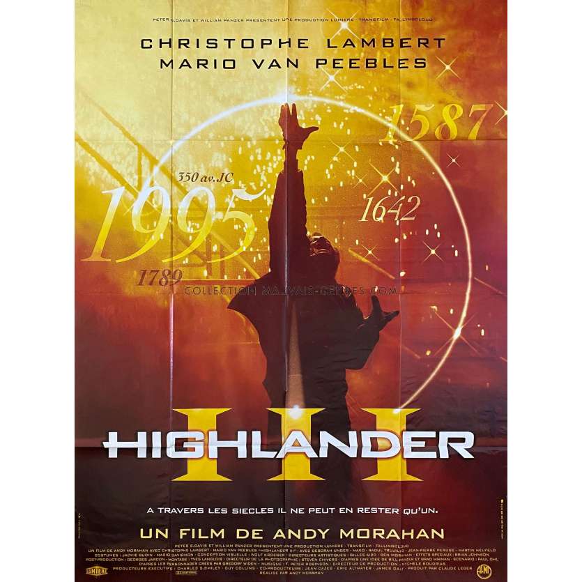 HIGHLANDER III THE SORCERER French Movie Poster- 47x63 in. - 1994 - Andrew Morahan, Christopher Lambert