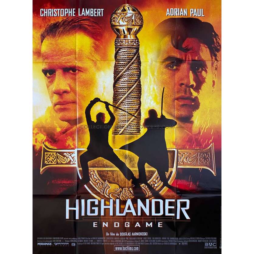 HIGHLANDER 4 ENDGAME Affiche de film- 120x160 cm. - 2000 - Christopher Lambert, Douglas Aarniokoski