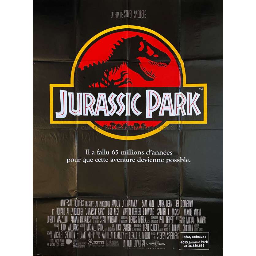 JURASSIC PARK Affiche de film- 120x160 cm. - 1993 - Sam Neil, Steven Spielberg