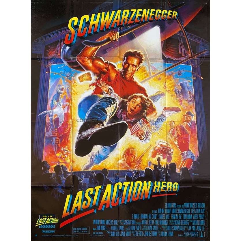 LAST ACTION HERO French Movie Poster- 47x63 in. - 1993 - John McTiernan, Arnold Schwarzenegger