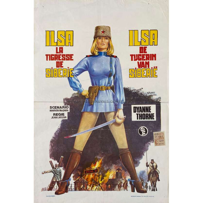 ILSA THE TIGRESS OF SIBERIA Belgian Movie Poster- 14x21 in. - 1977 - Jean LaFleur, Dyanne Thorne