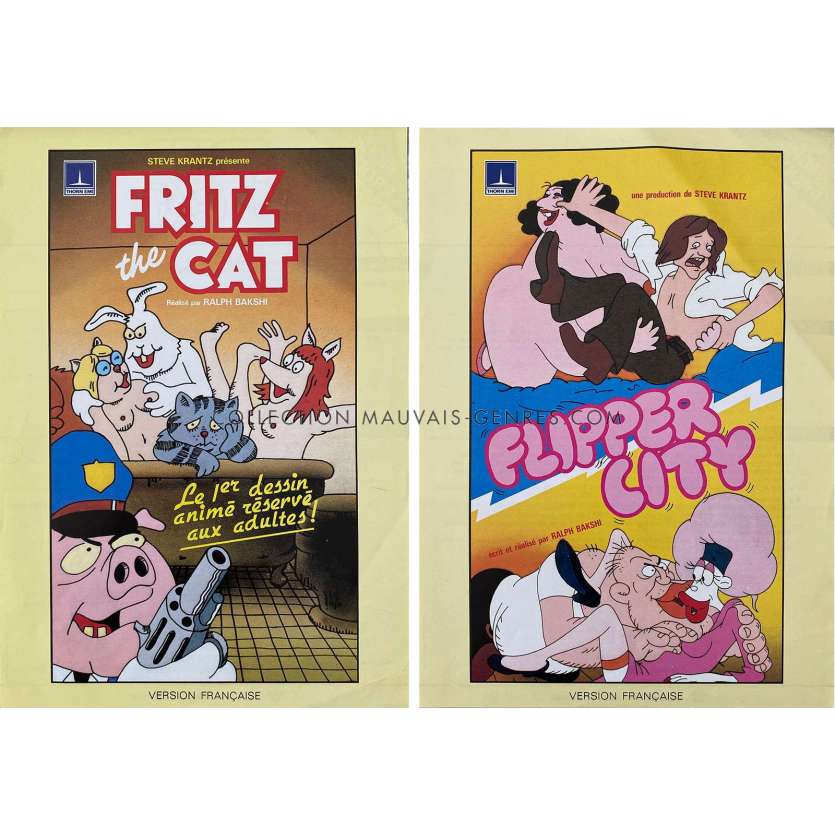 FRITZ LE CHAT / FLIPPER CITY Synopsis- 21x30 cm. - 1972 - Robert Crumb, Ralph Bakshi