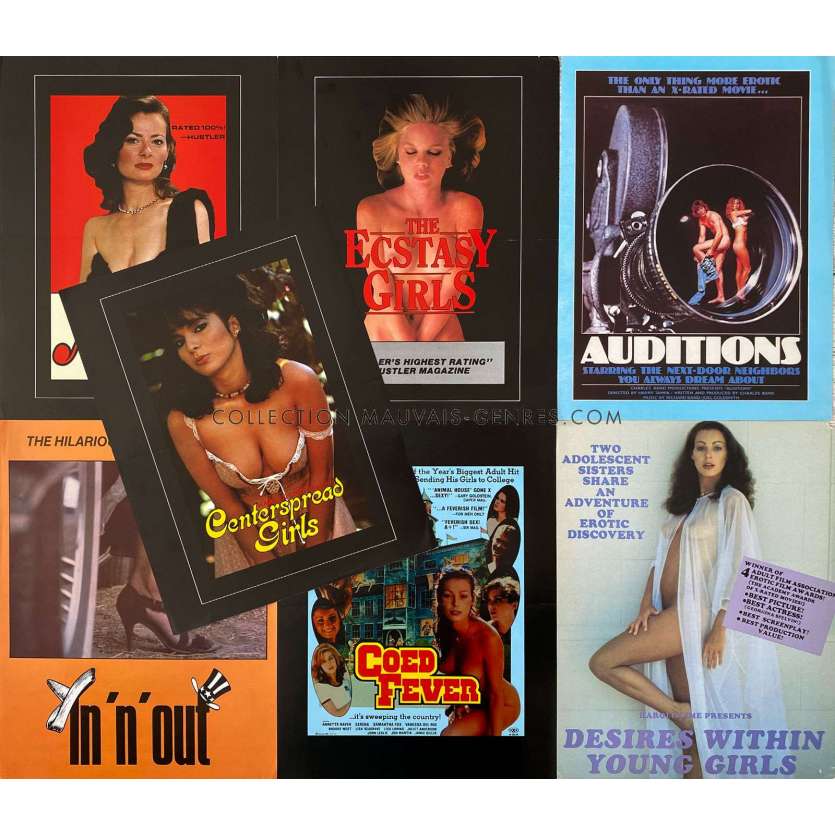 LOT DE PUBLICITES ADULTES US 70S Synopsis x7 - 21x30 cm. - 1970 - Vanessa Del Rio, Annette Heaven