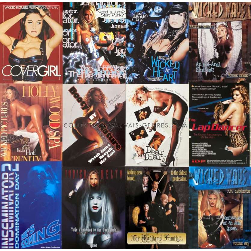 LOT DE PUBLICITES US ADULTES VIDEO 3 Synopsis x12 - 21x30 cm. - 1990 - Chasey Lain, Jenna Jameson