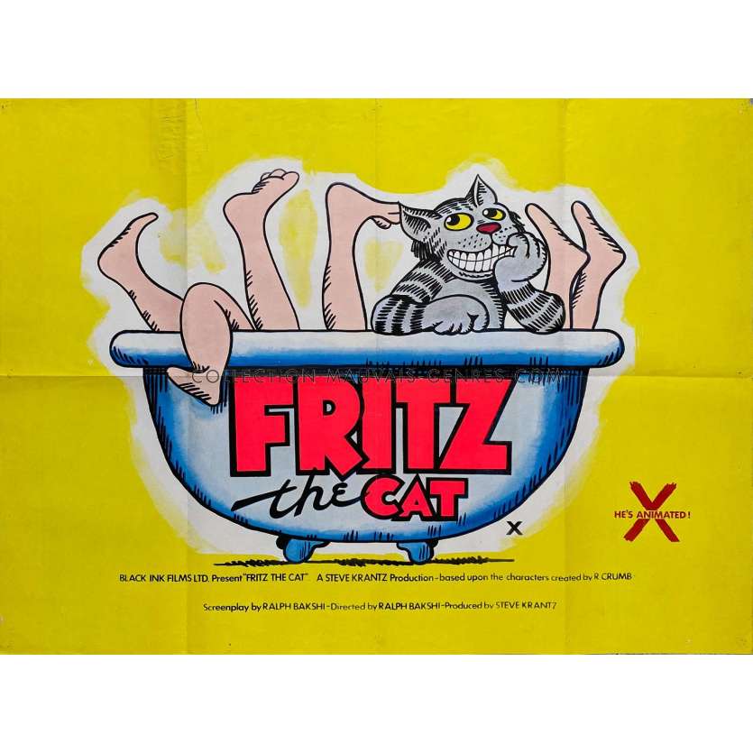 FRITZ LE CHAT Affiche de film- 76x102 cm. - 1972 - Robert Crumb, Ralph Bakshi