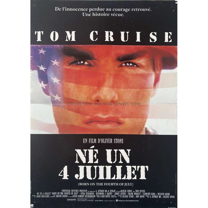 BORN ON A FOURTH OF JULY French Movie Poster- 15x21 in. - 1989 - Oliver Stone, Tom Cruise